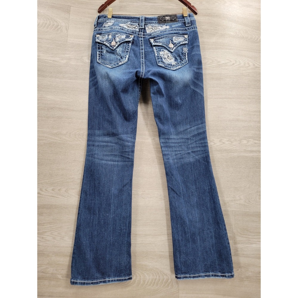 Miss Me MP8775BV Mid Rise Boot Cut Stretch Jeans Women's Size 30 Blue